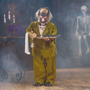 🔮 36in Halloween Animated Butler - Illuminated Eyes/Talking/ Multiple Sounds